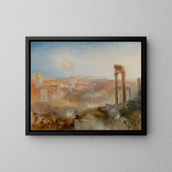 Rome moderne, Campo Vaccino - Joseph Mallord William Turner — indrammet kunstværk på væggen