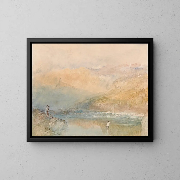 På Mosel nær Traben-Trarbach - Joseph Mallord William Turner — indrammet kunstværk på væggen