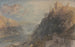 Rheinfels, udsigt mod Katz og Gourhausen - Joseph Mallord William Turner — visning af kunstværket
