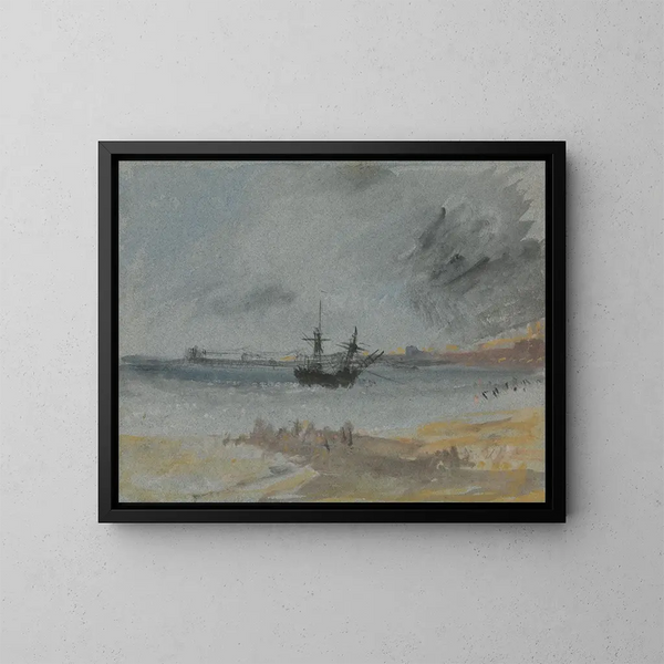 et forlist skib i Brighton - Joseph Mallord William Turner — indrammet kunstværk på væggen