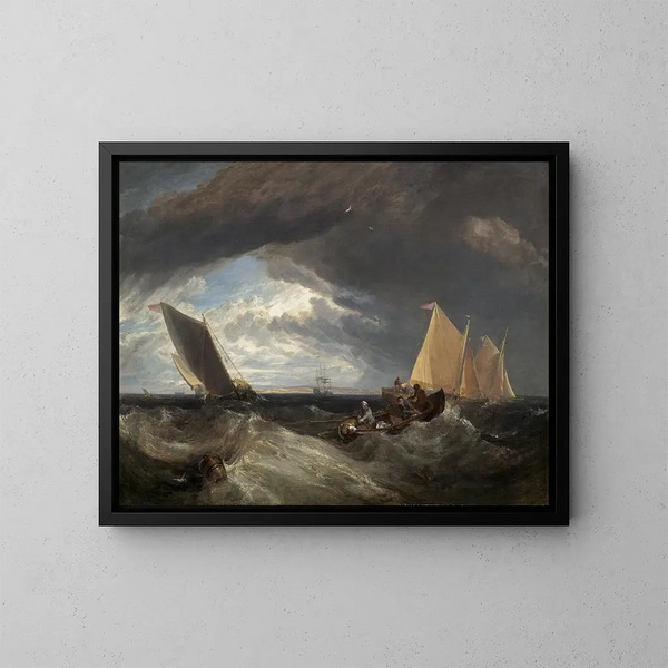 Confluenten mellem Themsen og Medway - Joseph Mallord William Turner — indrammet kunstværk på væggen