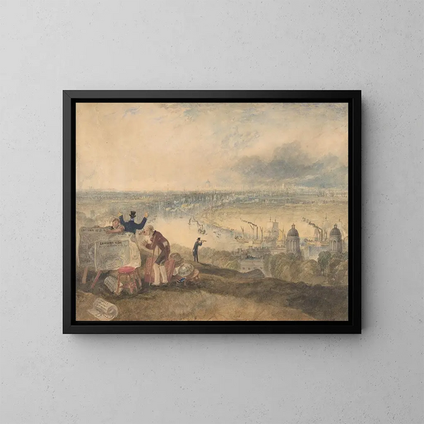 Vue de Londres depuis Greenwich - Joseph Mallord William Turner — indrammet kunstværk på væggen