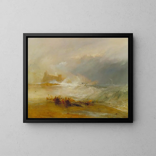 Joseph Mallord William Turner - Wreckers  Coast of Northumberland with a SteamBoat Assisting a Ship off Shore.webp