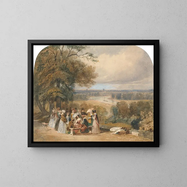 En picnic på Richmond Hill - Joseph Murray Ince — indrammet kunstværk på væggen