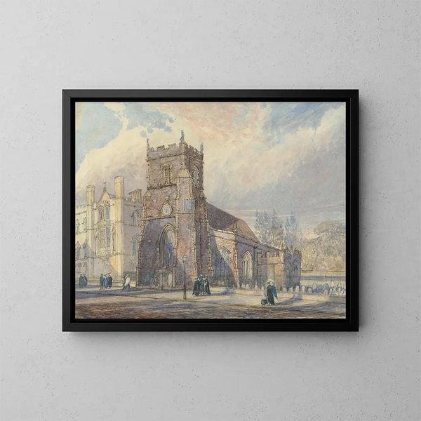 Saint Botolph i Cambridge og Corpus Christi College - Joseph Murray Ince — indrammet kunstværk på væggen