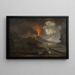 Eruption du Vésuve de Nuit avec Vue sur l'École de Virgile - Joseph Rebell — indrammet kunstværk på væggen