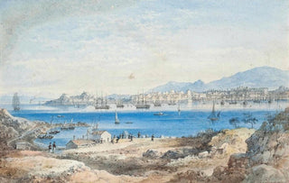 Joseph Schranz - View Of The Fleet At Anchor Off Corfu Taken From The Island Of Vido.webp