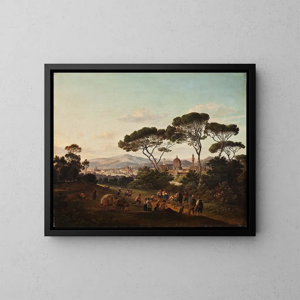 Vue de Florence - Joseph Steingrübel — indrammet kunstværk på væggen