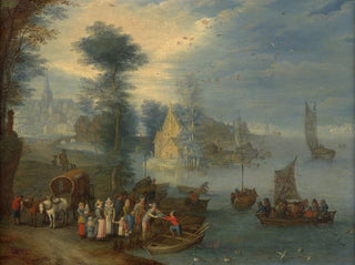 Joseph van Bredael - River landscape with figures.webp