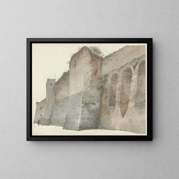 Le mur aurélien à Rom - Josephus Augustus Knip — indrammet kunstværk på væggen