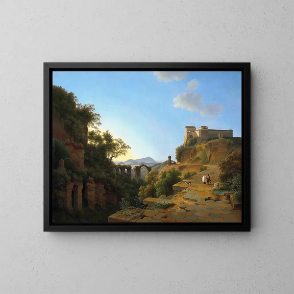 Le golfe de Naples med øen Ischia i det fjerne - Josephus Augustus Knip — indrammet kunstværk på væggen