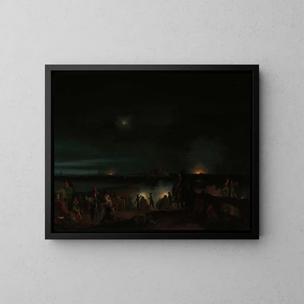 Le bombardement de s'Hertogenbosch par les Français - Josephus Augustus Knip — indrammet kunstværk på væggen