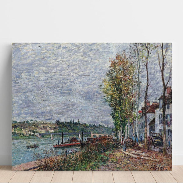 Reproduktion af maleriet af "Jour de Brouillard à Saint-Mammès" - Alfred Sisley