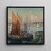 Sommerdag i havnen - Wilson Henry Irvine — indrammet kunstværk på væggen