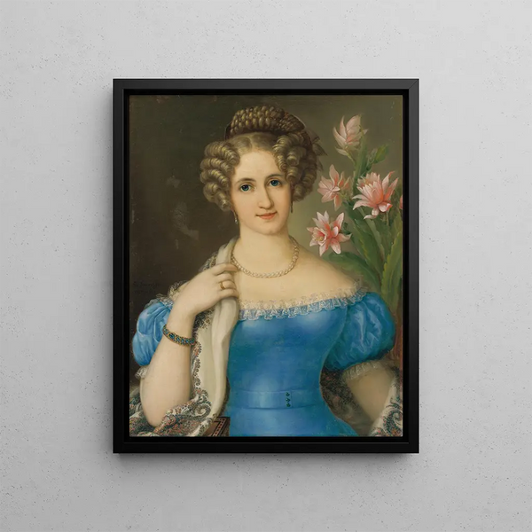 Jozef Ginovsk - Portrait of a Young Lady in a Blue Dress.webp
