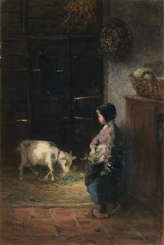 Jozef Israls - Feeding the pet goat.webp
