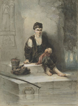 Jozef Israls - Zittende vissersknaap aan zijn maaltijd.webp