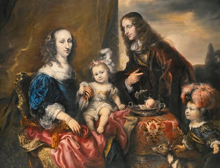 Jrgen Ovens - An Elegant Family Portrait Traditionally Identified As Colonel John Hutchinson 16161664 And His Family.webp