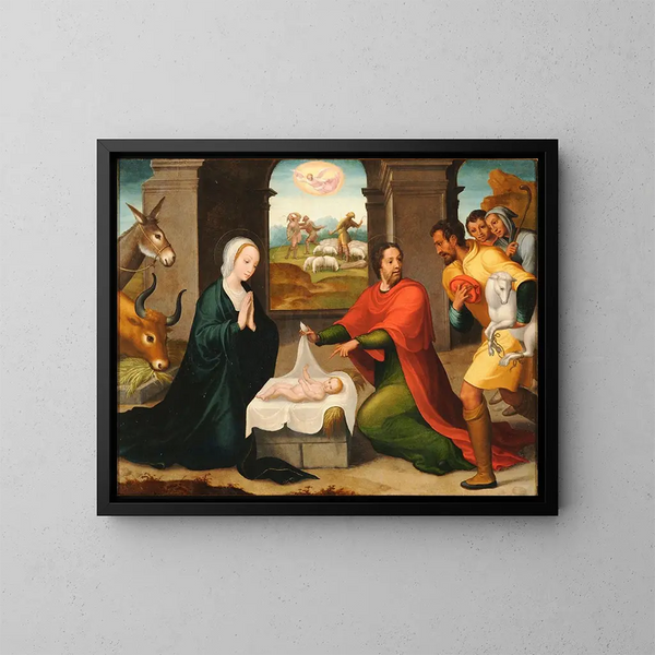 Adoration des bergers - Juan Correa de Vivar — indrammet kunstværk på væggen