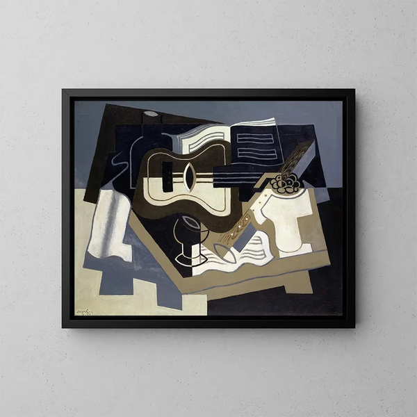 Guitare og klarinet - Juan Gris — indrammet kunstværk på væggen