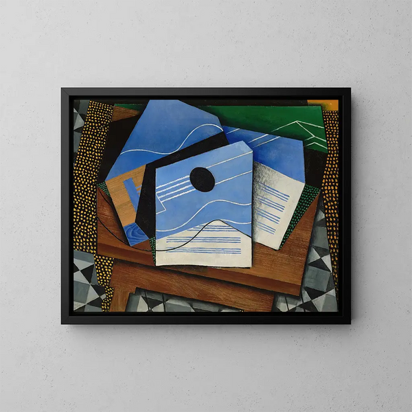 Guitare sur une bord - Juan Gris — indrammet kunstværk på væggen