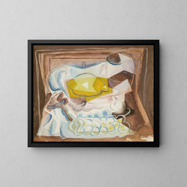 Naturmorte - Juan Gris — indrammet kunstværk på væggen