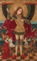 Saint Michel, der vejer sjælene - Juan de la Abadía — visning af kunstværket