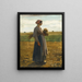 Unge kvinde på mark - Jules Breton — indrammet kunstværk på væggen