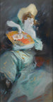 Portrait af en dame - Jules Chéret — visning af kunstværket