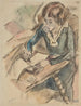 Kvindemaleri, der skriver - Jules Pascin — visning af kunstværket