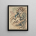 Kvindemaleri, der skriver - Jules Pascin — indrammet kunstværk på væggen