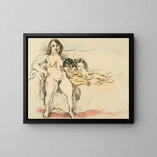 Kvinder og børn - Jules Pascin — indrammet kunstværk på væggen