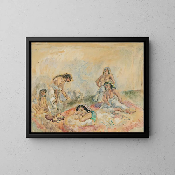 Kvinder i en stue - Jules Pascin — indrammet kunstværk på væggen