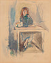 Hermine David, den blå kjole - Jules Pascin — visning af kunstværket