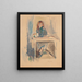 Hermine David, den blå kjole - Jules Pascin — indrammet kunstværk på væggen