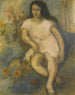 Unge kvinde sidder - Jules Pascin — visning af kunstværket