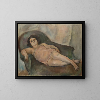Le Modèle à la chemise rose - Jules Pascin — indrammet kunstværk på væggen