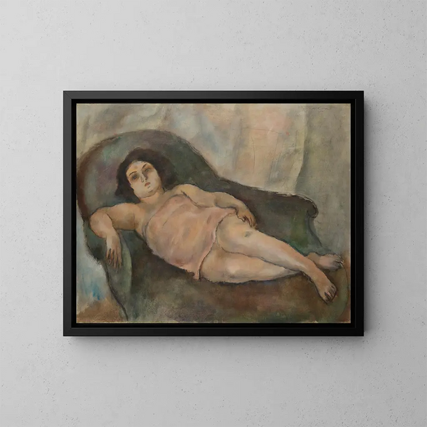 Le Modèle à la chemise rose - Jules Pascin — indrammet kunstværk på væggen