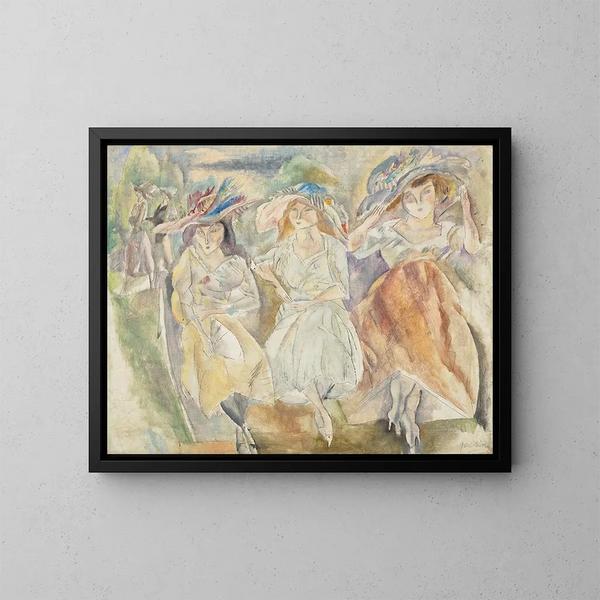 Les grands chapeaux - Jules Pascin — indrammet kunstværk på væggen