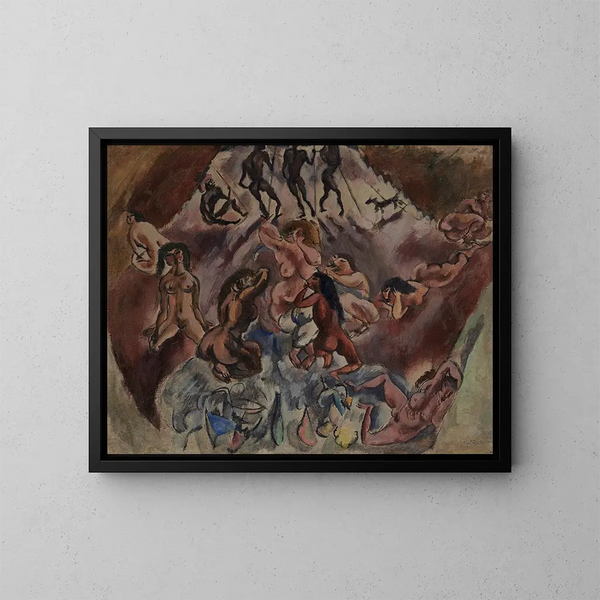 Réunion infernale - Jules Pascin — indrammet kunstværk på væggen