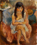 Seated Figure Unge pige sidder - Jules Pascin — visning af kunstværket