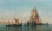 Venedig Handelsskibe i lagunen - Jules Vernier — visning af kunstværket