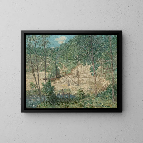 La construction du barrage - Julian Alden Weir — indrammet kunstværk på væggen