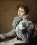Le corsage gris - Julian Alden Weir — visning af kunstværket
