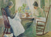 To kvinder, der syr - Julian Alden Weir — visning af kunstværket