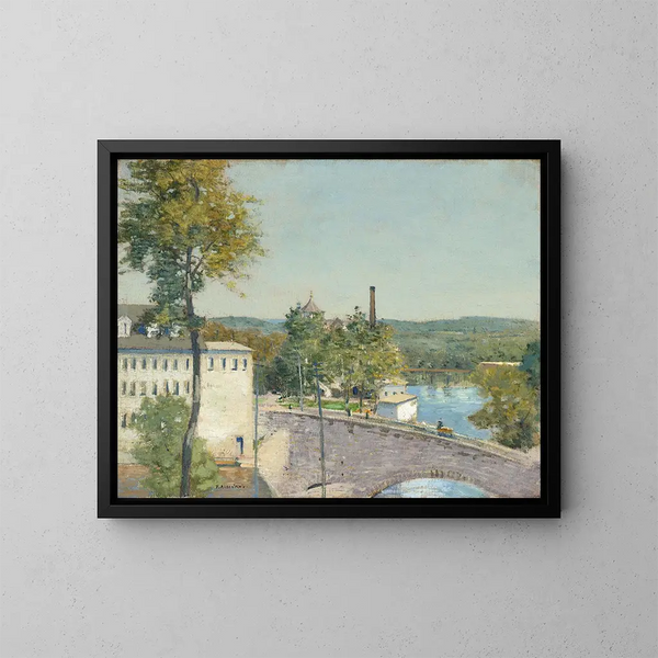 Moulins de la US Thread Company, Willimantic, Connecticut - Julian Alden Weir — indrammet kunstværk på væggen