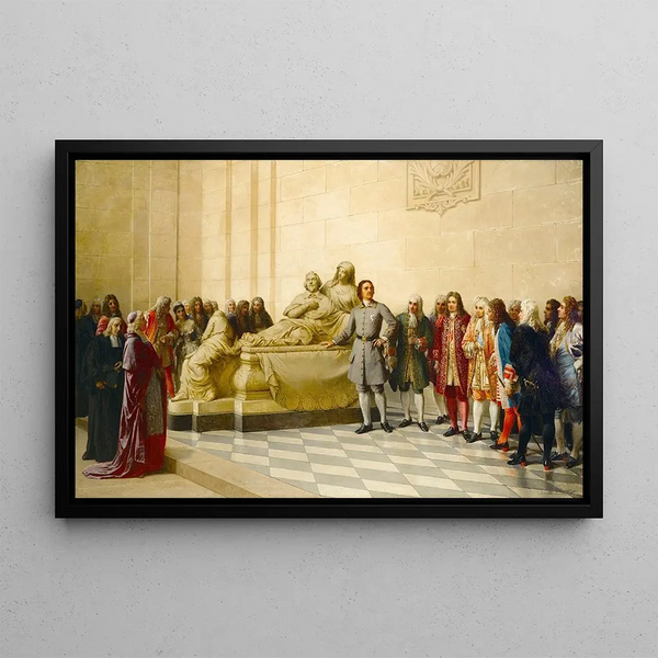 Julian Boncza Tomaszewski - Peter the Great visiting Cardinal Richelieus tomb in the Sorbonne 1717.webp