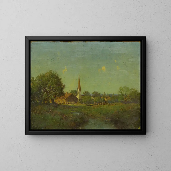 Pioner- og kirke-maleri uden titel - Julian Onderdonk — indrammet kunstværk på væggen