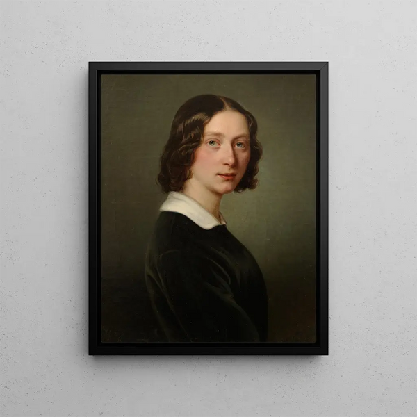 Portrait Marie Berger Lattner Keller - Julie Wilhelmine Hagen-Schwarz — indrammet kunstværk på væggen