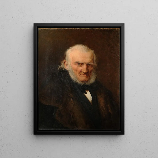 Portrait af kunstneren August Hagen - Julie Wilhelmine Hagen-Schwarz — indrammet kunstværk på væggen
